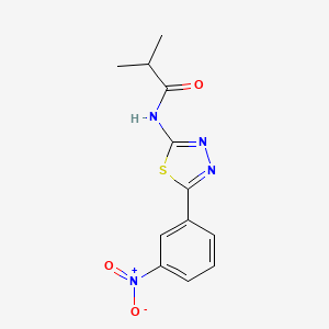 molecular formula C12H12N4O3S B11682073 2-methyl-N-[5-(3-nitrophenyl)-1,3,4-thiadiazol-2-yl]propanamide 