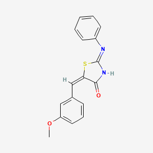 molecular formula C17H14N2O2S B11682087 (2E,5E)-5-(3-methoxybenzylidene)-2-(phenylimino)-1,3-thiazolidin-4-one 