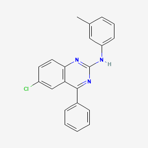 molecular formula C21H16ClN3 B11682122 (6-Chloro-4-phenyl-quinazolin-2-yl)-m-tolyl-amine 