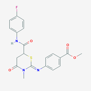 Methyl 4-{[(2E)-6-[(4-fluorophenyl)carbamoyl]-3-methyl-4-oxo-1,3-thiazinan-2-ylidene]amino}benzoate