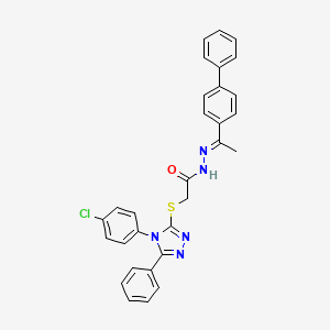 N'-[(1E)-1-(biphenyl-4-yl)ethylidene]-2-{[4-(4-chlorophenyl)-5-phenyl-4H-1,2,4-triazol-3-yl]sulfanyl}acetohydrazide