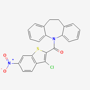 molecular formula C23H15ClN2O3S B11682162 (3-chloro-6-nitro-1-benzothiophen-2-yl)(10,11-dihydro-5H-dibenzo[b,f]azepin-5-yl)methanone 