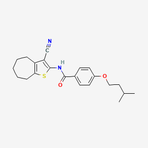 N-(3-cyano-5,6,7,8-tetrahydro-4H-cyclohepta[b]thiophen-2-yl)-4-(3-methylbutoxy)benzamide