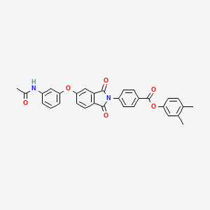 molecular formula C31H24N2O6 B11682174 3,4-Dimethylphenyl 4-[5-(3-acetamidophenoxy)-1,3-dioxo-2,3-dihydro-1H-isoindol-2-YL]benzoate 