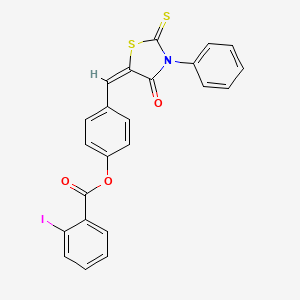 4-[(E)-(4-oxo-3-phenyl-2-thioxo-1,3-thiazolidin-5-ylidene)methyl]phenyl 2-iodobenzoate