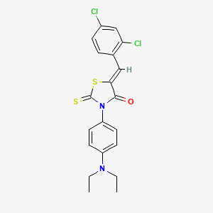 molecular formula C20H18Cl2N2OS2 B11682189 (5Z)-5-[(2,4-dichlorophenyl)methylidene]-3-[4-(diethylamino)phenyl]-2-sulfanylidene-1,3-thiazolidin-4-one 