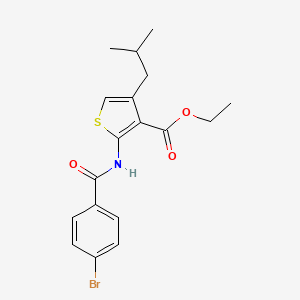 molecular formula C18H20BrNO3S B11682197 Ethyl 2-{[(4-bromophenyl)carbonyl]amino}-4-(2-methylpropyl)thiophene-3-carboxylate 