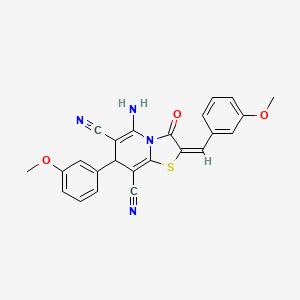 (2E)-5-amino-2-(3-methoxybenzylidene)-7-(3-methoxyphenyl)-3-oxo-2,3-dihydro-7H-[1,3]thiazolo[3,2-a]pyridine-6,8-dicarbonitrile