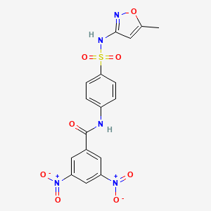 molecular formula C17H13N5O8S B11682202 N-(4-(N-(5-methylisoxazol-3-yl)sulfamoyl)phenyl)-3,5-dinitrobenzamide 