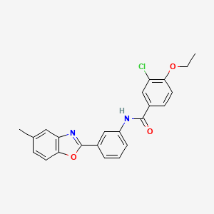 molecular formula C23H19ClN2O3 B11682204 3-chloro-4-ethoxy-N-[3-(5-methyl-1,3-benzoxazol-2-yl)phenyl]benzamide 