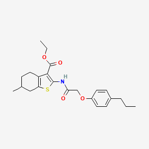 Ethyl 6-methyl-2-[2-(4-propylphenoxy)acetamido]-4,5,6,7-tetrahydro-1-benzothiophene-3-carboxylate