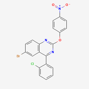 molecular formula C20H11BrClN3O3 B11682222 6-Bromo-4-(2-chlorophenyl)-2-(4-nitrophenoxy)quinazoline 