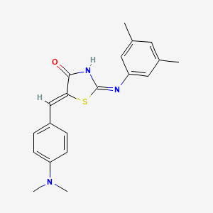 molecular formula C20H21N3OS B11682228 (2Z,5Z)-5-[4-(dimethylamino)benzylidene]-2-[(3,5-dimethylphenyl)imino]-1,3-thiazolidin-4-one 