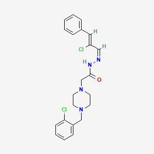 N'-[(1Z,2Z)-2-Chloro-3-phenylprop-2-EN-1-ylidene]-2-{4-[(2-chlorophenyl)methyl]piperazin-1-YL}acetohydrazide