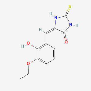 (5E)-5-[(3-ethoxy-2-hydroxyphenyl)methylidene]-2-sulfanylideneimidazolidin-4-one