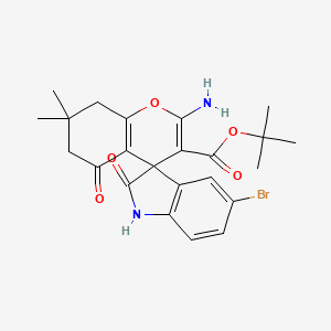 Tert-butyl 2-amino-5'-bromo-7,7-dimethyl-2',5-dioxo-1',2',5,6,7,8-hexahydrospiro[chromene-4,3'-indole]-3-carboxylate