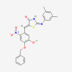 (2Z,5Z)-5-[4-(benzyloxy)-5-methoxy-2-nitrobenzylidene]-2-[(3,5-dimethylphenyl)imino]-1,3-thiazolidin-4-one