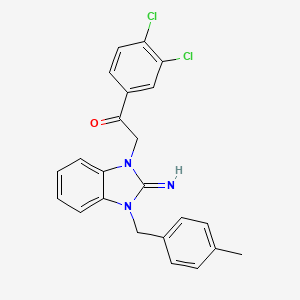 1-(3,4-dichlorophenyl)-2-[2-imino-3-(4-methylbenzyl)-2,3-dihydro-1H-benzimidazol-1-yl]ethanone