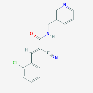 molecular formula C16H12ClN3O B11682368 3-(2-Chlorophenyl)-2-cyano-N-(3-pyridinylmethyl)acrylamide 