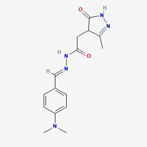 N'-{(E)-[4-(dimethylamino)phenyl]methylidene}-2-(3-hydroxy-5-methyl-4H-pyrazol-4-yl)acetohydrazide