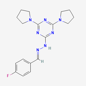 2-[(2E)-2-(4-fluorobenzylidene)hydrazinyl]-4,6-di(pyrrolidin-1-yl)-1,3,5-triazine