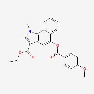 ethyl 5-{[(4-methoxyphenyl)carbonyl]oxy}-1,2-dimethyl-1H-benzo[g]indole-3-carboxylate