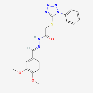 N'-[(E)-(3,4-dimethoxyphenyl)methylidene]-2-[(1-phenyl-1H-tetrazol-5-yl)sulfanyl]acetohydrazide