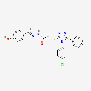 2-{[4-(4-chlorophenyl)-5-phenyl-4H-1,2,4-triazol-3-yl]sulfanyl}-N'-[(E)-(4-hydroxyphenyl)methylidene]acetohydrazide