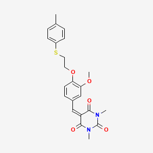 5-(3-methoxy-4-{2-[(4-methylphenyl)sulfanyl]ethoxy}benzylidene)-1,3-dimethylpyrimidine-2,4,6(1H,3H,5H)-trione