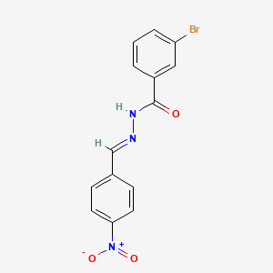 3-bromo-N'-[(E)-(4-nitrophenyl)methylidene]benzohydrazide