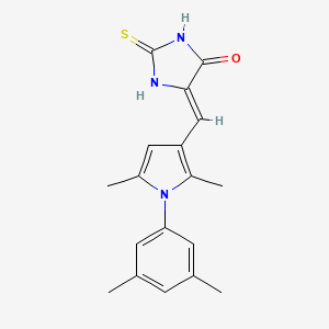 molecular formula C18H19N3OS B11682449 (5Z)-5-{[1-(3,5-dimethylphenyl)-2,5-dimethyl-1H-pyrrol-3-yl]methylidene}-2-thioxoimidazolidin-4-one 