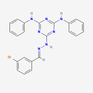 molecular formula C22H18BrN7 B11682452 6-[(2E)-2-(3-bromobenzylidene)hydrazinyl]-N,N'-diphenyl-1,3,5-triazine-2,4-diamine 