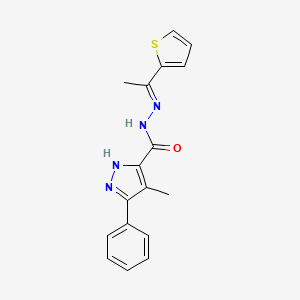 4-methyl-3-phenyl-N'-[(E)-1-(2-thienyl)ethylidene]-1H-pyrazole-5-carbohydrazide