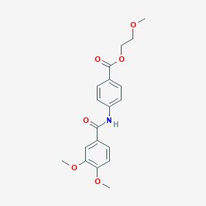 molecular formula C19H21NO6 B11682491 2-Methoxyethyl 4-{[(3,4-dimethoxyphenyl)carbonyl]amino}benzoate 