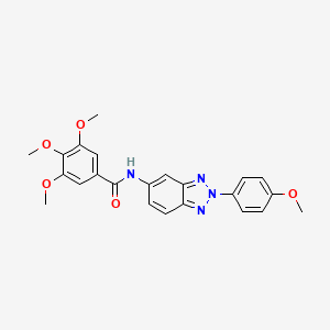 molecular formula C23H22N4O5 B11682498 3,4,5-trimethoxy-N-[2-(4-methoxyphenyl)-2H-benzotriazol-5-yl]benzamide 