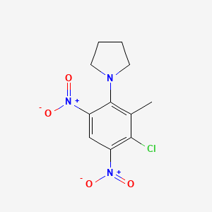 molecular formula C11H12ClN3O4 B11682505 1-(3-Chloro-2-methyl-4,6-dinitrophenyl)pyrrolidine 