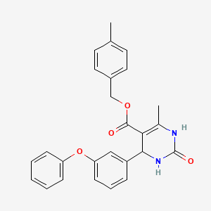 molecular formula C26H24N2O4 B11682575 4-Methylbenzyl 6-methyl-2-oxo-4-(3-phenoxyphenyl)-1,2,3,4-tetrahydropyrimidine-5-carboxylate 