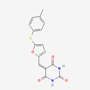 5-({5-[(4-methylphenyl)sulfanyl]furan-2-yl}methylidene)pyrimidine-2,4,6(1H,3H,5H)-trione