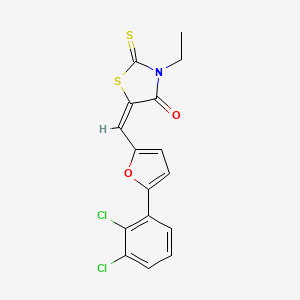 (5E)-5-{[5-(2,3-Dichlorophenyl)furan-2-YL]methylidene}-3-ethyl-2-sulfanylidene-1,3-thiazolidin-4-one