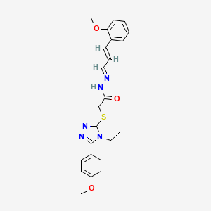 2-{[4-ethyl-5-(4-methoxyphenyl)-4H-1,2,4-triazol-3-yl]sulfanyl}-N'-[(1E,2E)-3-(2-methoxyphenyl)prop-2-en-1-ylidene]acetohydrazide