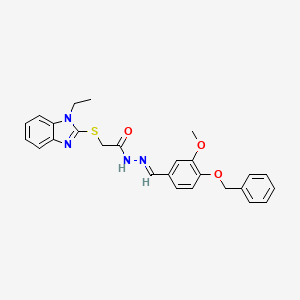 N'-{(E)-[4-(benzyloxy)-3-methoxyphenyl]methylidene}-2-[(1-ethyl-1H-benzimidazol-2-yl)sulfanyl]acetohydrazide