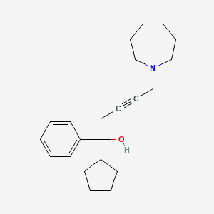 molecular formula C22H31NO B11682691 5-(Azepan-1-yl)-1-cyclopentyl-1-phenylpent-3-yn-1-ol 