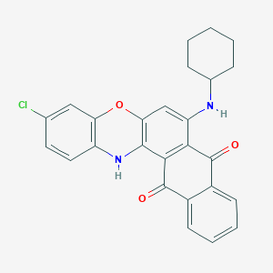 molecular formula C26H21ClN2O3 B11682732 3-chloro-7-(cyclohexylamino)-8H-naphtho[2,3-a]phenoxazine-8,13(14H)-dione 