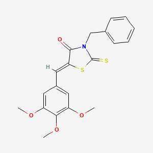 molecular formula C20H19NO4S2 B11682767 (5Z)-3-benzyl-2-thioxo-5-(3,4,5-trimethoxybenzylidene)-1,3-thiazolidin-4-one 