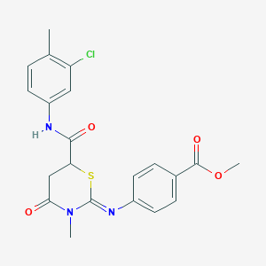 methyl 4-({(2Z)-6-[(3-chloro-4-methylphenyl)carbamoyl]-3-methyl-4-oxo-1,3-thiazinan-2-ylidene}amino)benzoate