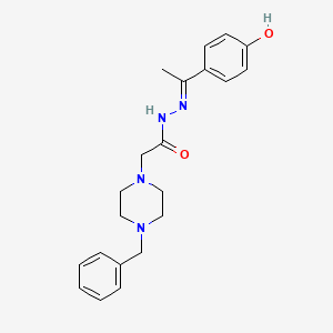 2-(4-benzylpiperazin-1-yl)-N'-[(1E)-1-(4-hydroxyphenyl)ethylidene]acetohydrazide