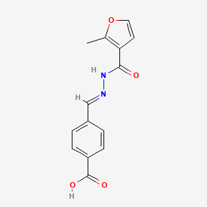 4-[(E)-{2-[(2-methylfuran-3-yl)carbonyl]hydrazinylidene}methyl]benzoic acid