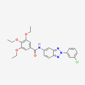 molecular formula C25H25ClN4O4 B11682790 N-[2-(3-chlorophenyl)-2H-benzotriazol-5-yl]-3,4,5-triethoxybenzamide 