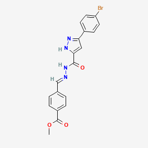 4-((5-(4-BR-PH)-2H-Pyrazole-3-carbonyl)-hydrazonomethyl)-benzoic acid ME ester