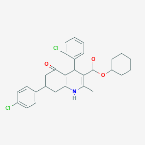 Cyclohexyl 4-(2-chlorophenyl)-7-(4-chlorophenyl)-2-methyl-5-oxo-1,4,5,6,7,8-hexahydroquinoline-3-carboxylate